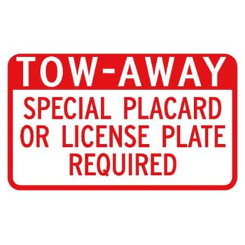 Image for California Tow-Away/placard Disabled Parking Sign, Reflective, 12 X 8" from HD Supply