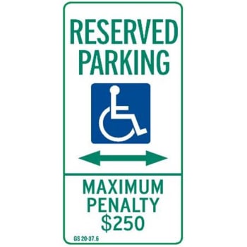 Image for N. Carolina RESERVED Parking/Arrows Disabled Parking Sign, 12 x 26" from HD Supply