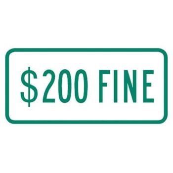 Image for "200 Dollar Fine" Disabled Parking Sign, Green Reflective, 12 x 6" from HD Supply