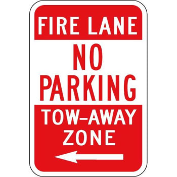 Image for "Fire Lane NO PARKING" Sign with Left Arrow, Reflective, 12 x 18" from HD Supply