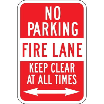 Image for No Parking/fire Lane/keep Clear Sign With Arrows, Reflective, 12 X 18 from HD Supply