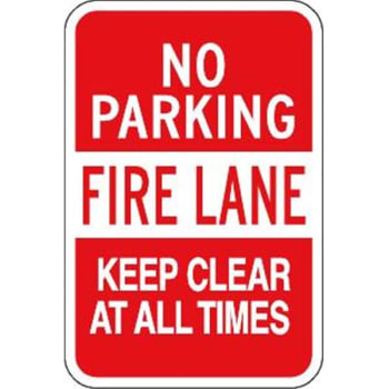 Image for No Parking Fire Lane Keep Clear Sign, Reflective, 12 X 18 from HD Supply