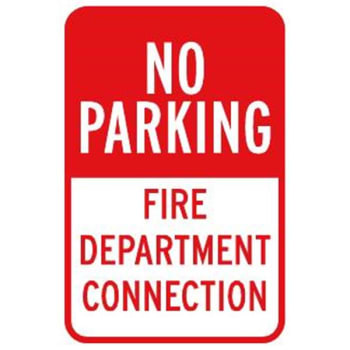 Image for "NO PARKING Fire Department Connection" Sign, Non-Reflective, 12 x 18" from HD Supply