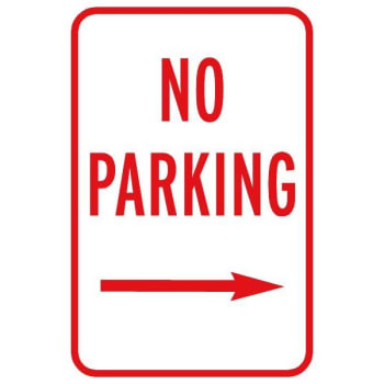 Image for No Parking Sign With Right Arrow, Reflective, 12 X 18 from HD Supply