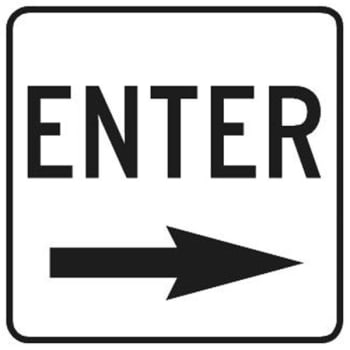 Image for Enter Sign with Right Arrow, High Intensity, 12 x 18 from HD Supply
