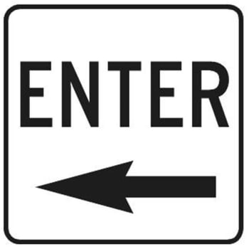 Image for Enter Sign with Left Arrow, High Intensity, 12 x 18 from HD Supply