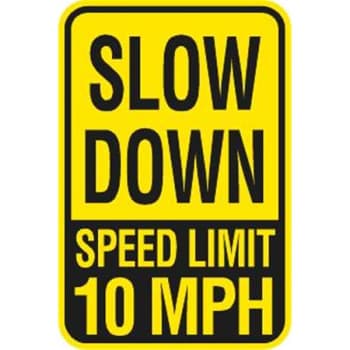 Image for "slow Down/speed Limit 10mph" Sign, Reflective, 12 X 18" from HD Supply