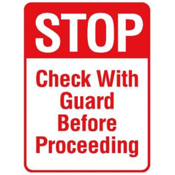 Image for "Check with Guard" Sign, Reflective, 18 x 24" from HD Supply