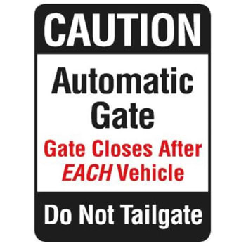 Image for "Gate Closes After Each Vehicle" Sign, Reflective, 18 x 24" from HD Supply