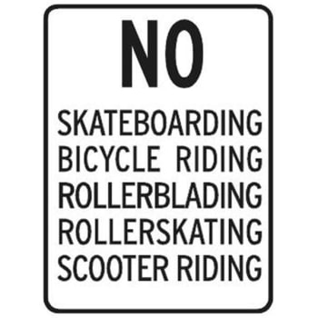 Image for No Skateboarding/rollerskating Sign, Reflective, 18 X 24 from HD Supply