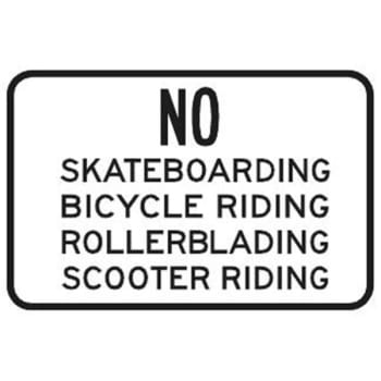 Image for "No Skateboarding/Bicycle Riding" Horizontal Sign, Non-Reflective, 18 x 12" from HD Supply