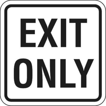 Exit Only Mini Sign, Non-Reflective, 12x12