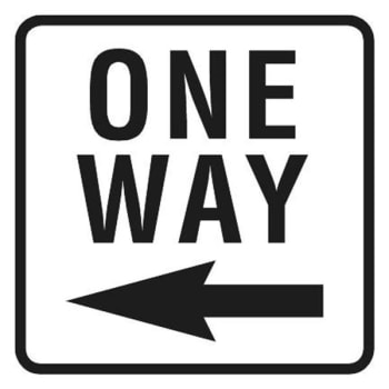 One Way Left Arrow Mini Sign, Reflective, 12x12