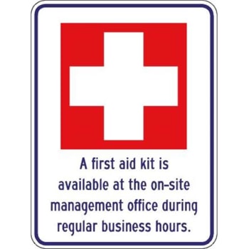 Image for A First Aid Kit Is Available...  Sign, Non-Reflective, 18 X 24" from HD Supply