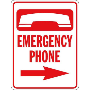 Image for "Emergency Phone" Sign with Right Arrow, Non-Reflective, 18 x 24" from HD Supply