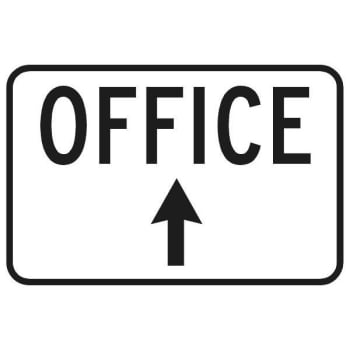 Image for Amano "Office" Sign with Up Arrow/Horizontal, Reflective, 18 x 12" from HD Supply