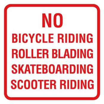 Image for No Bicycle Riding Mini Sign, Reflective, 12 x 12" from HD Supply