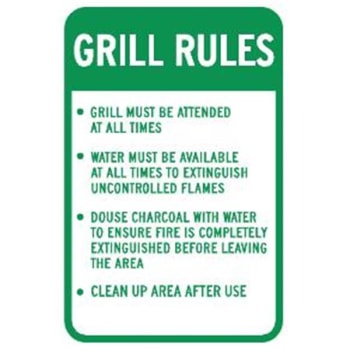 Image for "Grill Rules" Sign, Non-Reflective, 12 x 18" from HD Supply