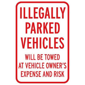 Image for "Illegally Parked Vehicles Will Be Towed" Sign, Non-Reflective, 12 x 18" from HD Supply