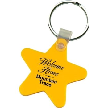 Soft Plastic Key Tag, Star Shape With Imprint On Both Sides