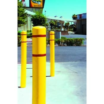 Image for Bollard Post Sleeve, Yellow With Red Tape, 7 X 60 from HD Supply