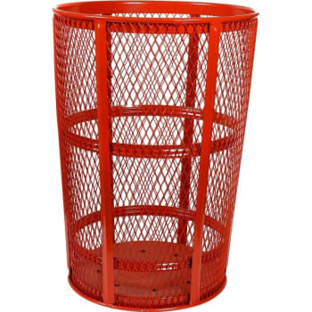 Image for Witt Steel Street Basket Trash Receptacle (Red) from HD Supply