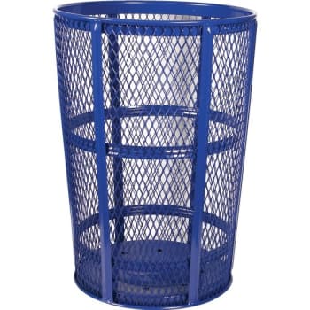 Image for Witt Steel Street Basket Trash Receptacle (Blue) from HD Supply