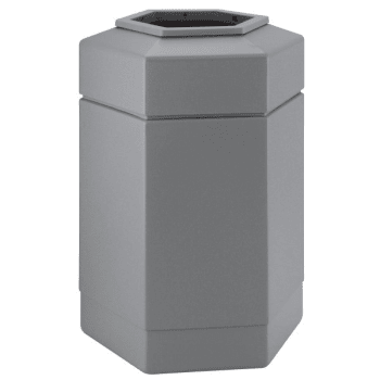 Image for Commercial Zone Products 30 Gallon Hex Trash Can (Gray) from HD Supply