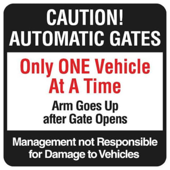 Image for Caution Automatic Gates Sign - Reflective, 24 x 24 from HD Supply