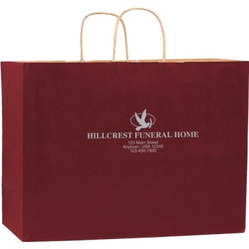 Image for Custom Classic Paper Bag With Handles, Dubonnet, 16 x 6 x 12" from HD Supply