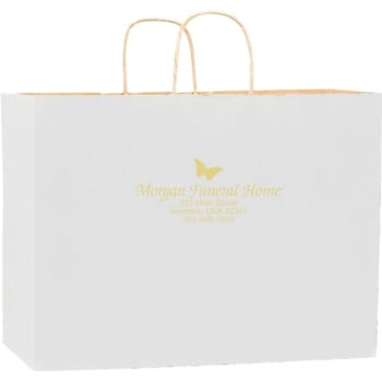 Image for Custom Classic Paper Bag With Handles, White Matte Finish, 16 X 6 X 12" from HD Supply