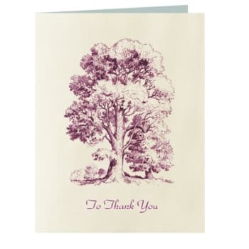 Image for Oak Tree Acknowledgement Cards, Inside Verse- "Thank You Sincerely...", Package Of 50 from HD Supply