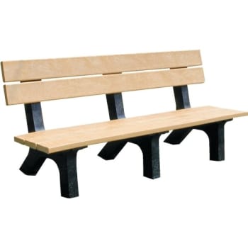 Image for Plastic Recycling Rock Island Bench, Cedar With Black Legs, Recycled Plastic, 6' from HD Supply