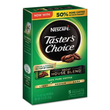 Image for Nescafe® Taster's Choice Decaf House Blend Instant Coffee, 5/box, Package Of 60 from HD Supply