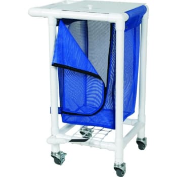 Image for MJM Standard Single Hamper Blue Mesh With Foot Pedal Cap from HD Supply