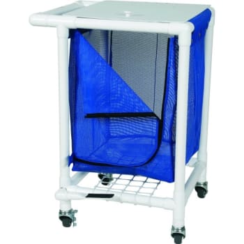 Image for MJM Jumbo Single Hamper With Foot Pedal Blue Mesh from HD Supply