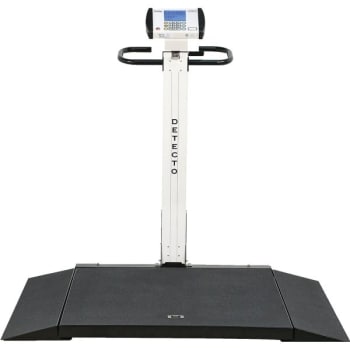 Image for Detecto® Folding Portable Wheelchair Scale, 800 Lb Capacity, Double Ramp Edge from HD Supply