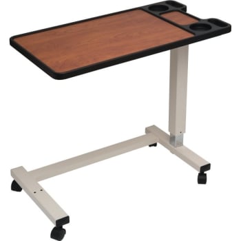 Image for Drive™ Premium Multi-Feature 27-42" Pneumatic Overbed Table, U Base, Cherry from HD Supply