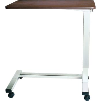 Image for Drive™ Spring Loaded Overbed Table, 30-45"H Chrome Frame, U-Base, Walnut, Vanity from HD Supply