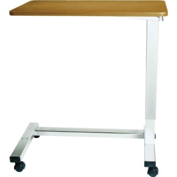 Image for Drive™ Spring Loaded Overbed Table, 30-45"H Chrome Frame, U-Base, Oak, Vanity from HD Supply