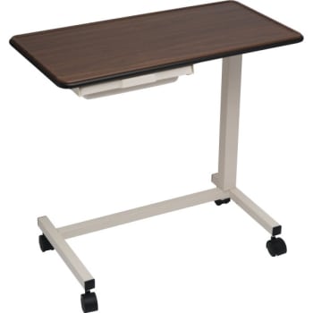 Image for Drive™  Designer Overbed Table, U Base,  30"- 45"H Opal Frame, Walnut, Vanity from HD Supply