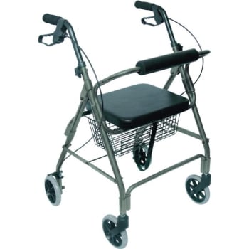 Image for DMI Ultra Lightweight Aluminum Frame Rollator With Straight Backrest Titanium from HD Supply