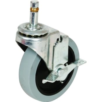 Image for Shepherd 3" Gray Non-Marking Rubber Swivel Caster With Brake-Friction Ring Stem from HD Supply
