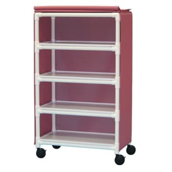 Image for IPU Linen Cart Medium 4-Shelf Wineberry from HD Supply