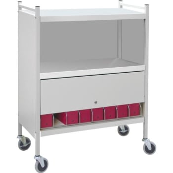Image for Omnimed Omnicart Chart Rack In Light Grey Holds 8 Binders Locking Panel 1 X 8" from HD Supply