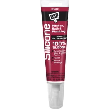 Image for DAP 2.8 Oz White Kitchen And Bath Silicone Rubber Sealant Package Of 6 from HD Supply