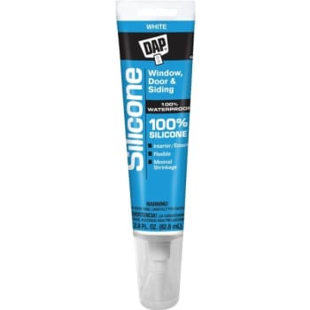 Dap 2.8 Oz White Window, Door And Siding Silicone Rubber Sealant Package Of 6