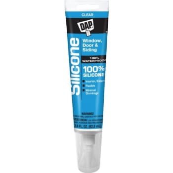 DAP 2.8 Oz Clear Window, Door And Siding Silicone Rubber Sealant Package Of 6