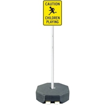 Image for Portable Rubber Base Stanchion, 60 Lb. Base With 4' Post And Wheels from HD Supply