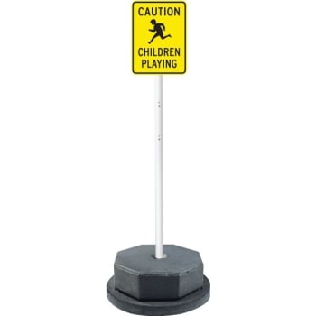Portable Rubber Base, 90 Lb. Base With 4' Post